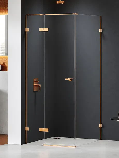 Eventa Copper Brushed Shower Enclosure, Single Door
