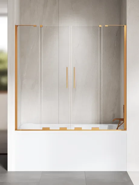 Smart Copper Brushed 2D vonios ekranas - kampinis laikiklis
