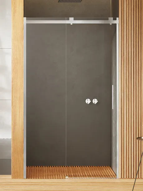 Softi single-door “soft close” sliding shower enclosure