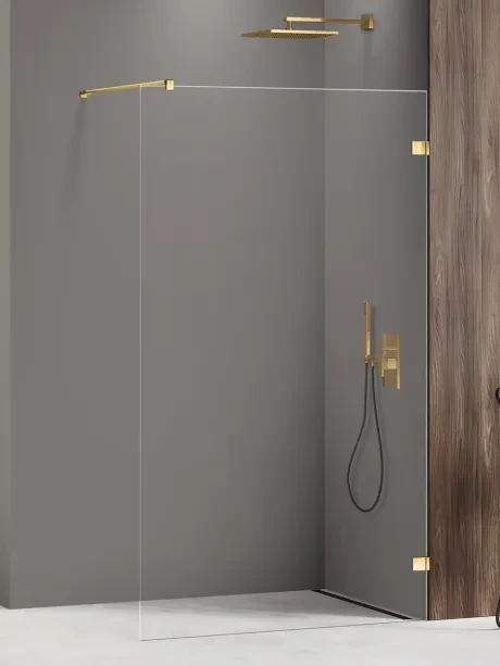 „Avexa Gold Shine“ „walk-in“ dušo kabina, vienos dalies. 6 mm stiklas