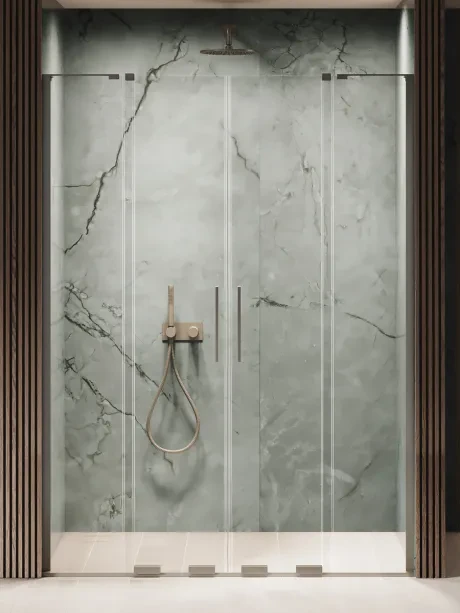 Dvigubos stumdomos durys Smart Gunmetal Brushed kampinis laikiklis