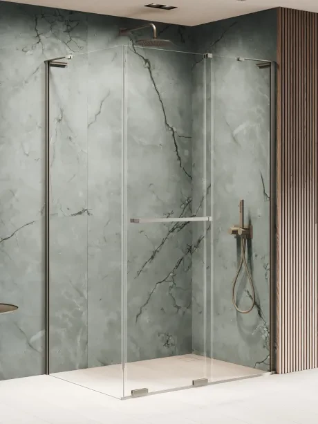Smart GUNMETAL BRUSHED 1D dušo kabina - kampinis laikiklis-nešiklis