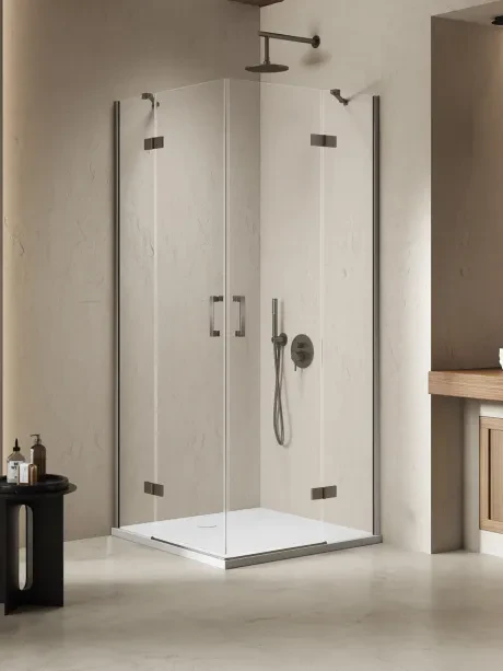 Kabina Nesta Gunmetal Brushed, dvigubos durys
