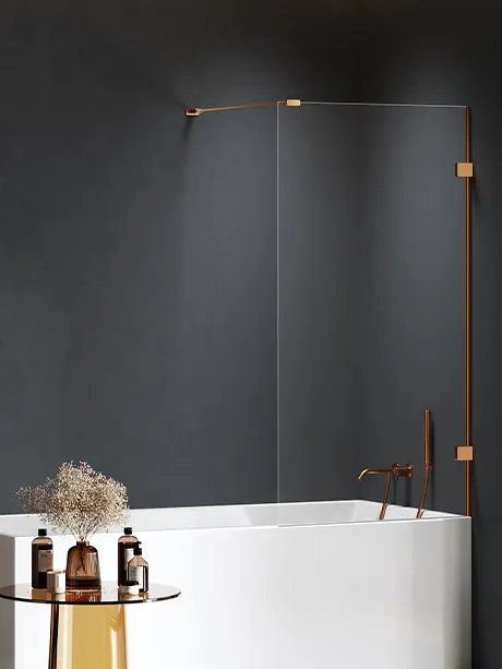 „Eventa Copper Brushed“ vonios pertvara, vienos dalies, su statmenu atraminiu strypu