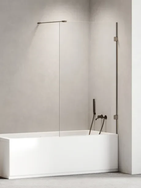 „Oxia Gunmetal Brushed“ vonios pertvara, fiksuota, vienos dalies, su statmenu atramu
