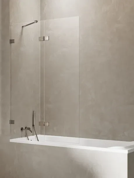 „Avexa Gunmetal Brushed“ dviejų dalių vonios užsklanda.