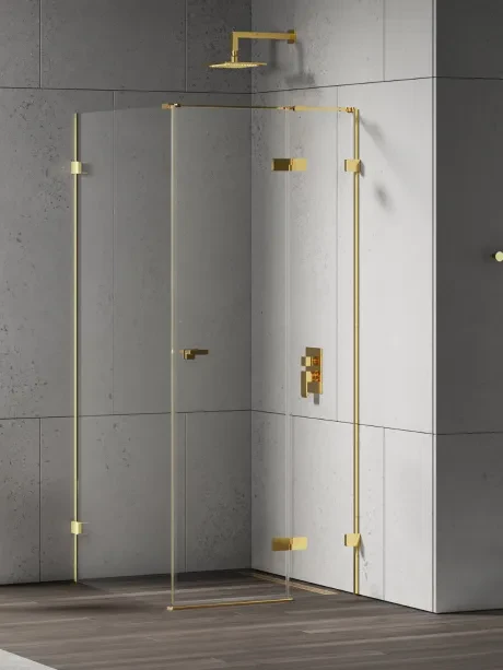 Eventa Gold Shine Shower Enclosure, Single Door