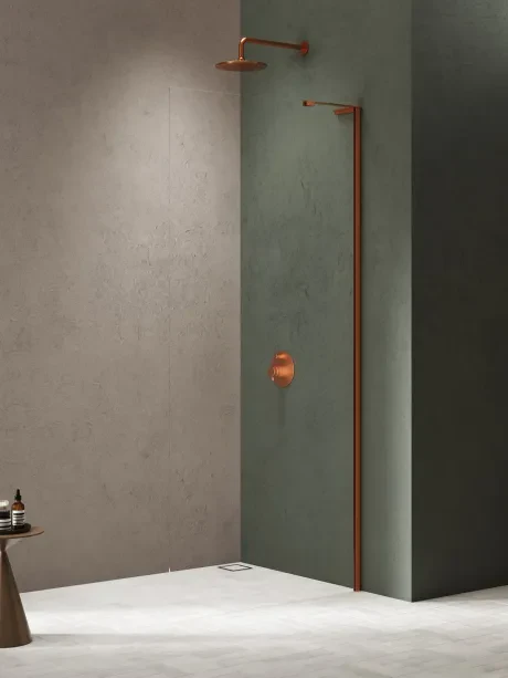 Nesta Copper Brushed dušo kabina, vaikščiojanti, kampinis laikiklis