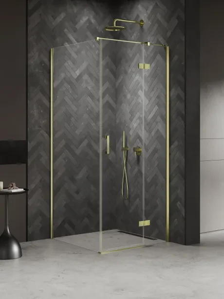 Nesta Gold Shine shower enclosure, single doors