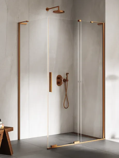 Smart Copper Brushed 1D dušo kabina - kampinis laikiklis