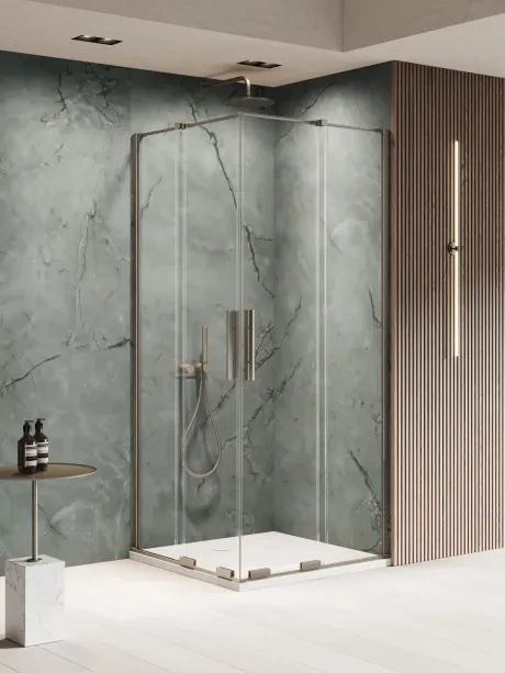 Dušo kabina Smart Gunmetal Brushed, dvigubos durys