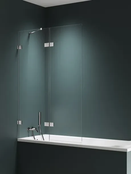 Dviejų dalių vonios pertvara „Avexa Nickel Brushed“