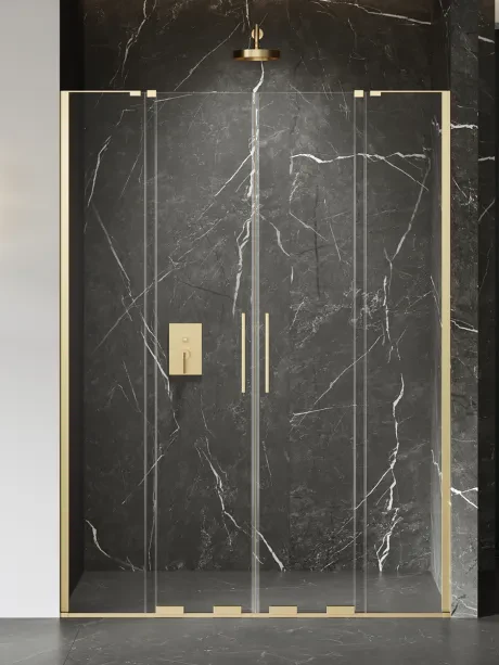 Dvigubų stumdomų durų įduba Smart Gold Brushed kampinis laikiklis