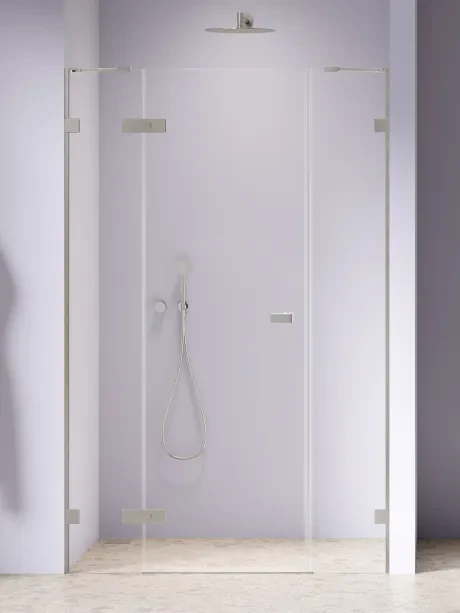 Oxia Nickel Brushed Plus varstomos durys, vienvėrės durys, vyris ant mažos sienos, pasviręs laikiklis