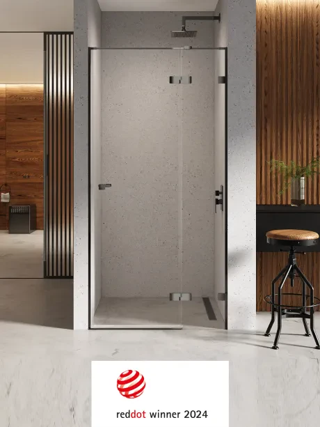 Eventa Black Chrome recessed door, single door