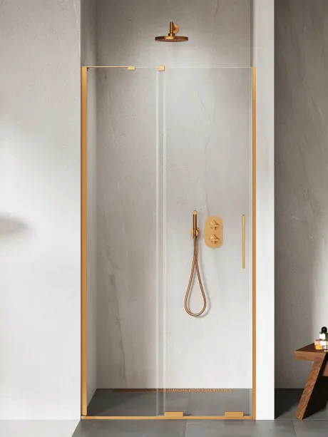 Viengubos slankiojančios durys Smart Copper Brushed kampinis laikiklis