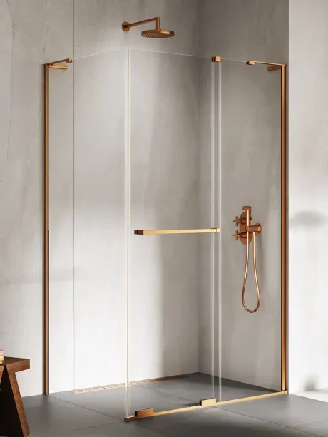 Smart Copper Brushed 1D dušo kabina - RELING-HANDLE - kampinis laikiklis