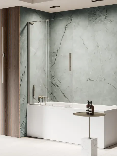 Smart Gunmetal Brushed 1D vonios ekranas - kampinis laikiklis
