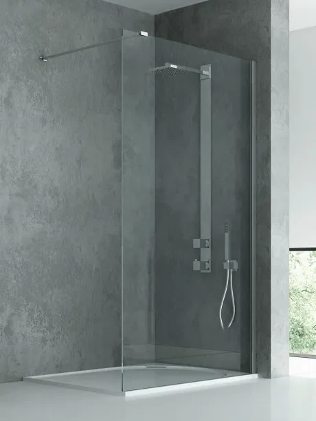 New Modus walk-in shower enclosure, single-panel.