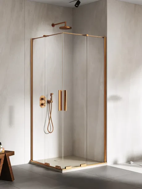 Smart Copper Brushed dušo kabina su dvigubomis durimis