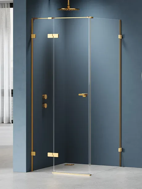 Eventa Gold Brushed Shower Enclosure, Single Door