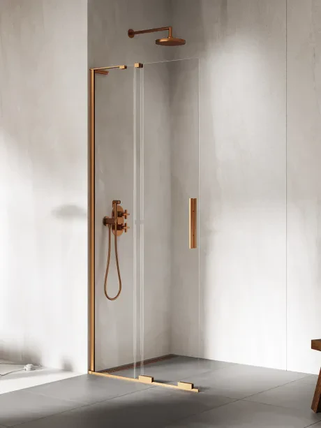 Smart Copper Brushed 1D vaikščiojimo dušo kabina - kampinis laikiklis