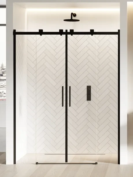 Softi Black built-in doors, double, “soft-close” sliding doors