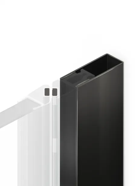 Eventa Black Chrome nišos durų prailginimo profilis