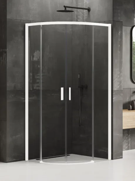 Prime White semi-circular shower enclosure